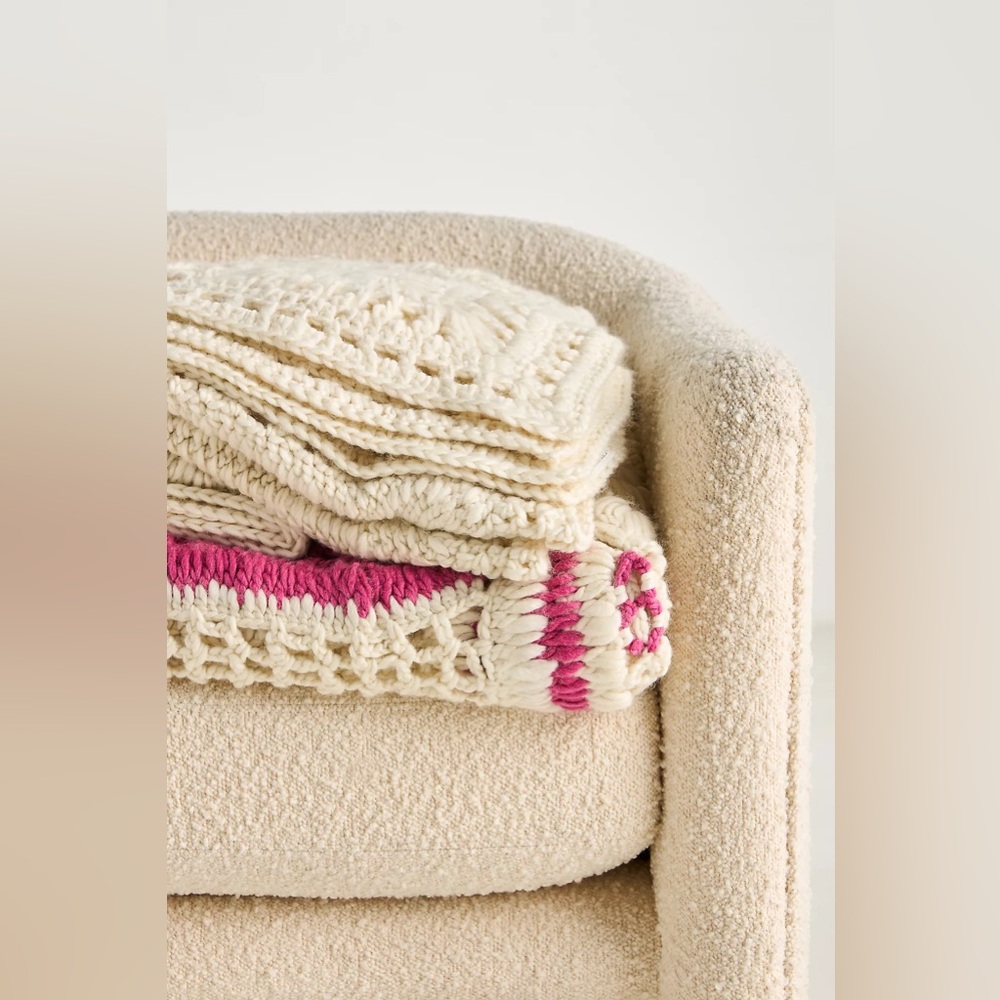 Anthropologie ASPEN CROCHET KNIT THROW BLANKET Style No.  4541315670022 … - Picture 3 of 3